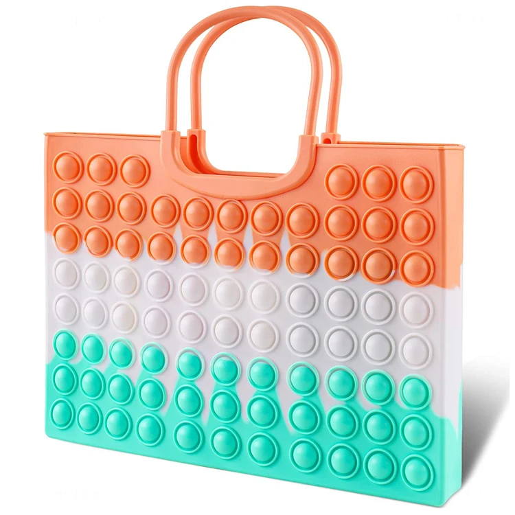 Wholesale Cute Silicone Beach Bag Stress Relief Push Bubble Handbag Multifunctional Anxiety Relief Tote Bag