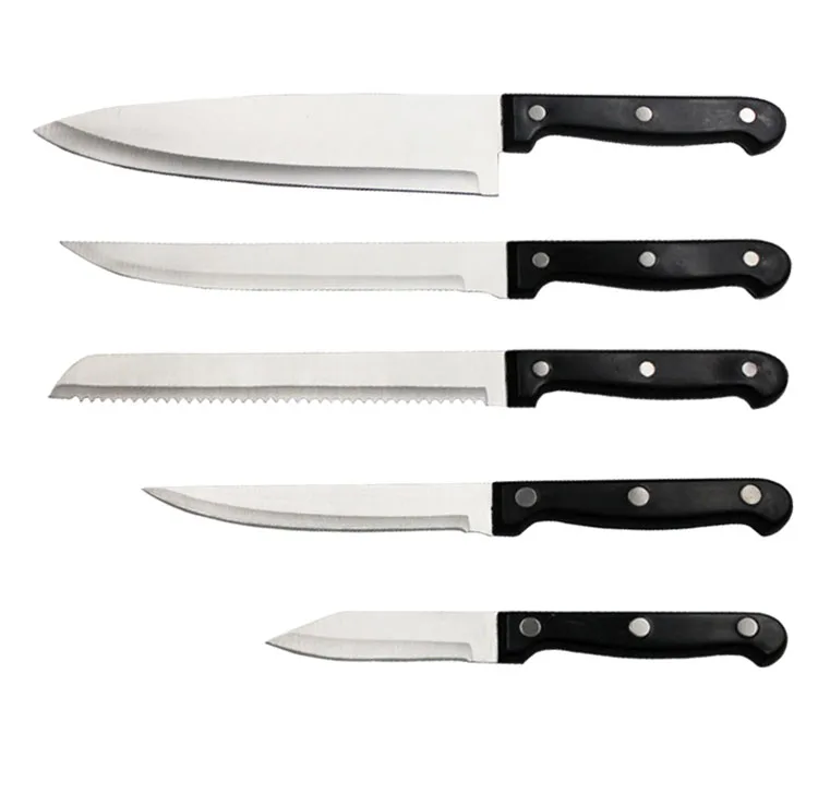 
Promotional 7pcs cooking knife set kitchen knives set with pine wood block 