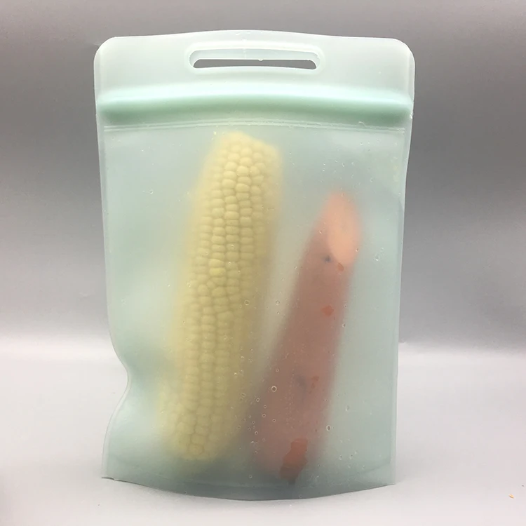 Wholesale durable silicone reusable leakproof bags in fridge reusable food storage bag
