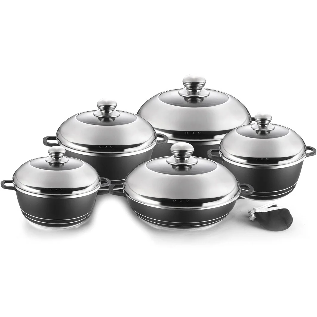 10pcs Ceramic Pot of Soup Home Ware Kitchen Ceramic Soup Pot Set with Glass Lid