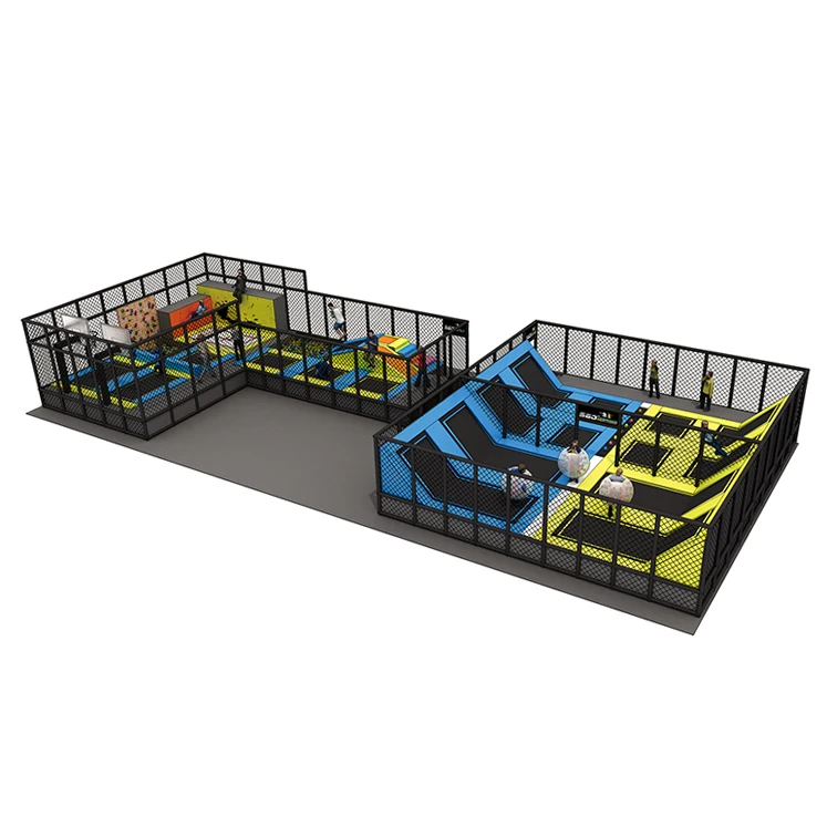 Custom Amusement Park Bungee Jumping Large Rectangle Indoor Playground Trampoline For Children Kids