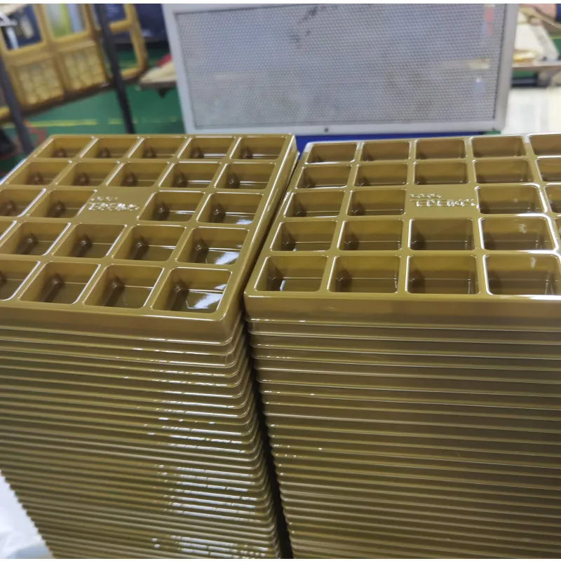 Food Grade Custom PS Plastic Golden Colorful Chocolate Insert Tray
