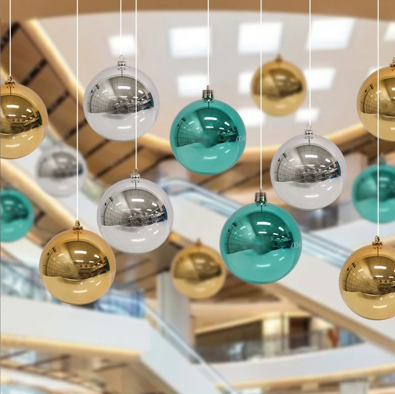 Hot Selling Plastic Christmas Ball For Christmas Tree Ornaments Hanging Decoration Logo Can Be Customized