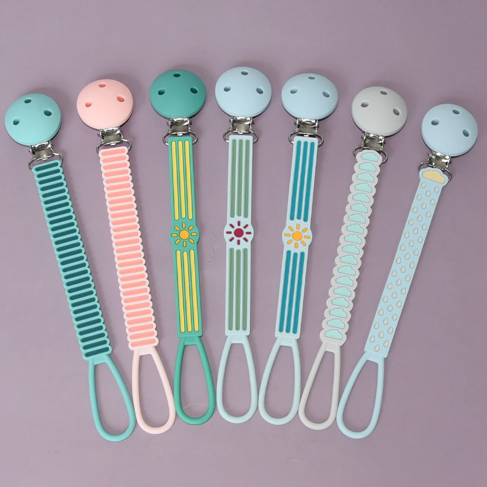 New Hot Selling Silicone Baby Teethers Pacifier Clip Toy Straps for Baby Toy Holder For Stroller Accessories