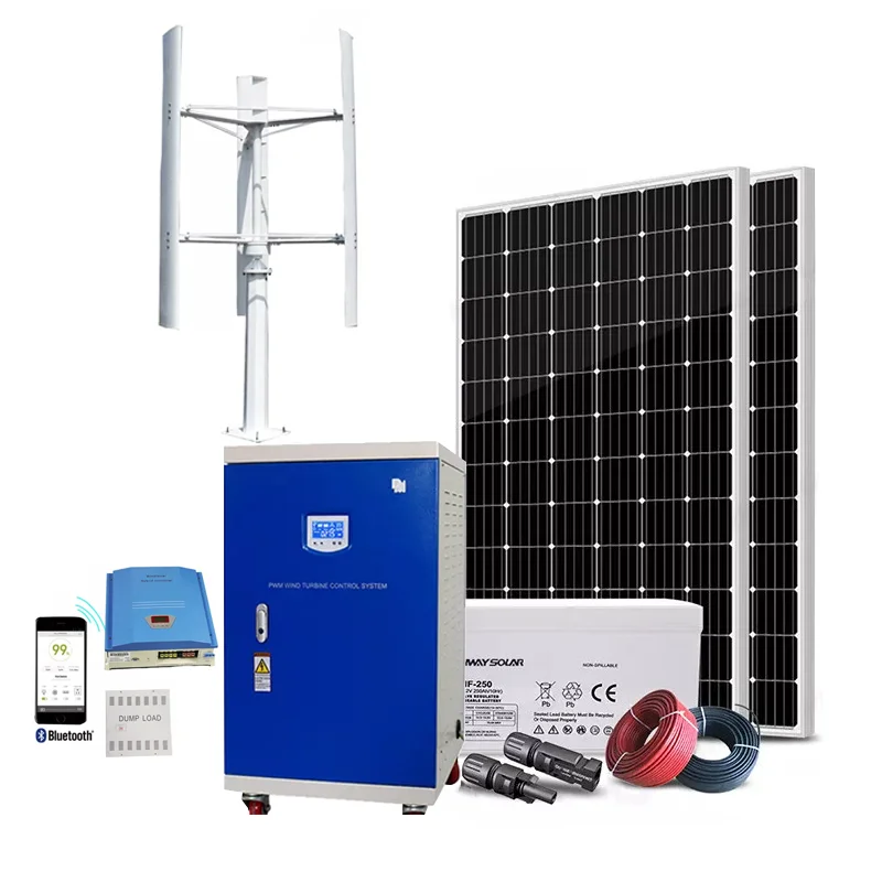 Customized 2kw 5kw 10kw 20kw home wind and solar hybrid system wind power off-grid system