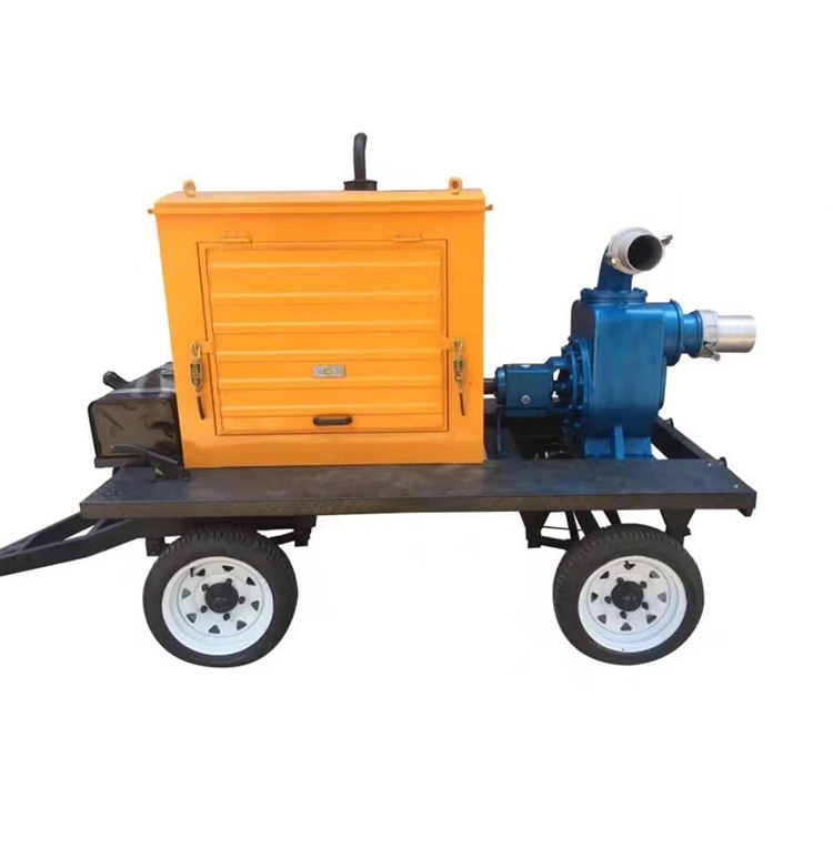 Drainage Irrigation Diesel Engine Driven Pump Truck Outlet Size DN50-DN200, 1 HP-176 HP, with Wheels