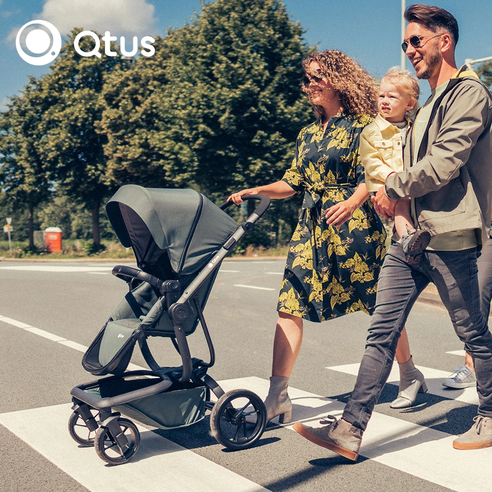 QTUS Spider, baby gear, bike trailers, All-terrain, EN1888, One-Handed Steering, Design for travel, Premium Suspension PU Wheels