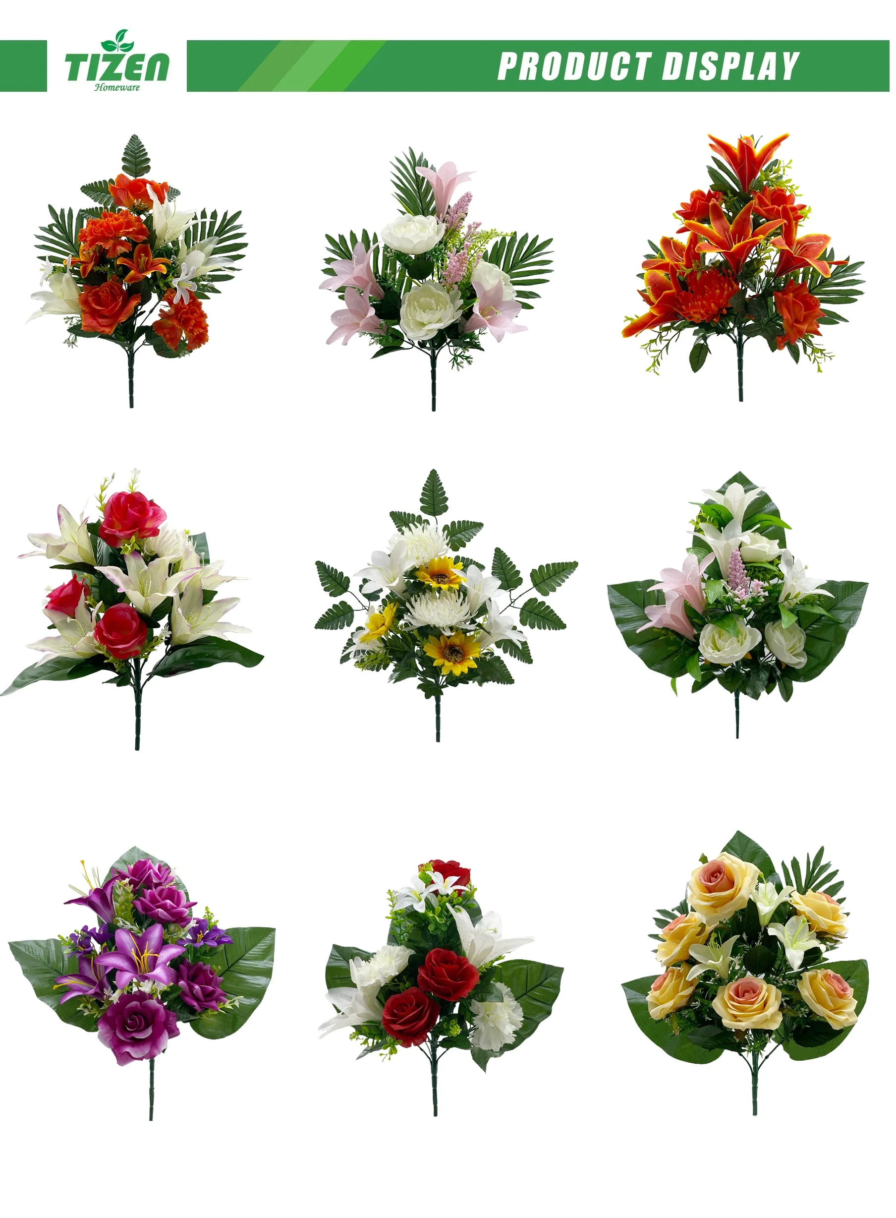 Tizen New Premium Artificial Flowers Giant Garden Artificial Flower Plants From Manufacturers For Wedding Decoration