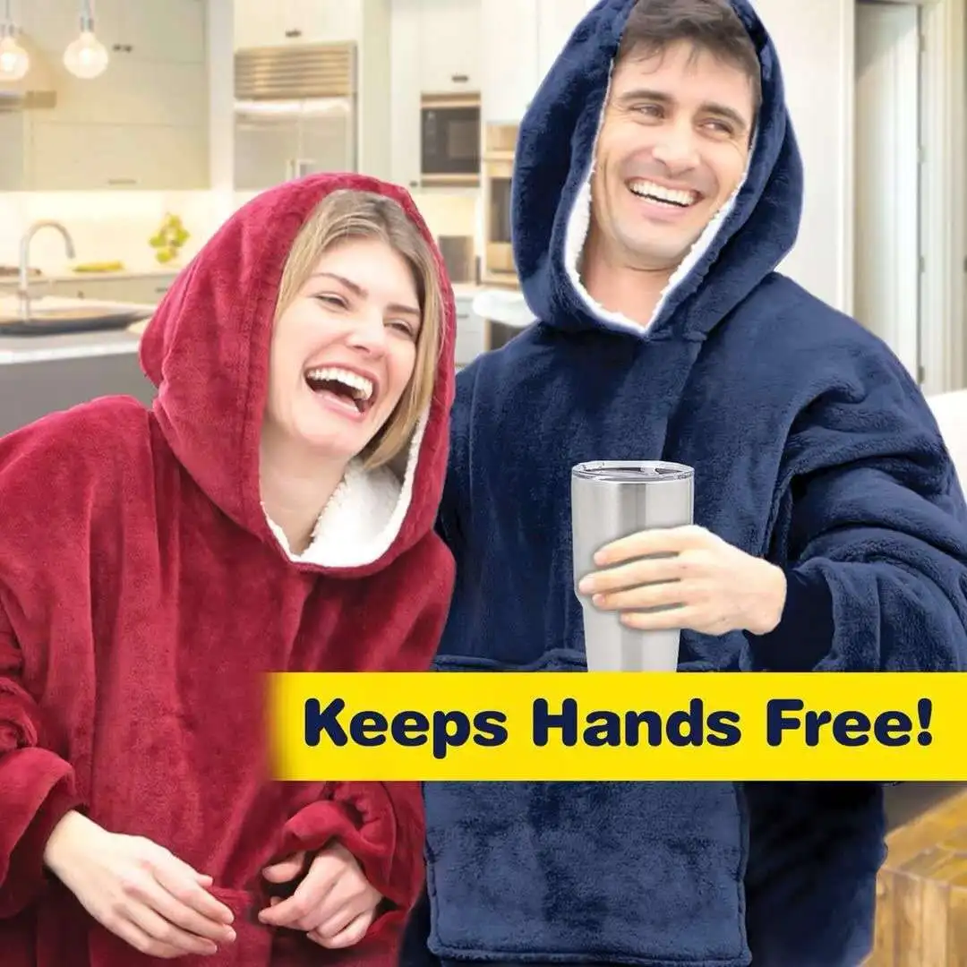 Флисовый халат Casaco Feminino толстовка с капюшоном женское одеяло рукавами огромное ТВ Sherpa