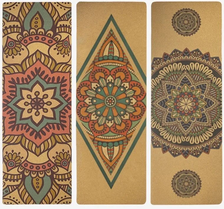 Certified Fitness Anti-slip Custom Thick 5mm Cork Yoga Mat TPE Natural