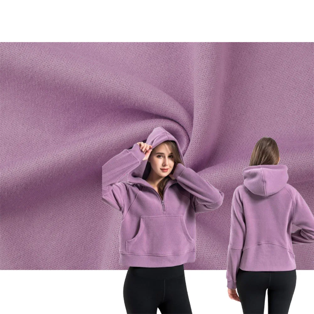 ZM015 Soft Feeling Polyester Cotton Fabric Fluffy Outdoor Garments Polar Fleece Shirt Fabric with Anti-Pill Feature Style
