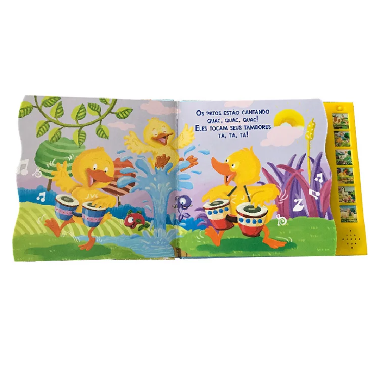 Factory Custom and Supply Hardcover Board Audio Sound Voice Book for Child Education Offset Printing Film Lamination Hard Cover