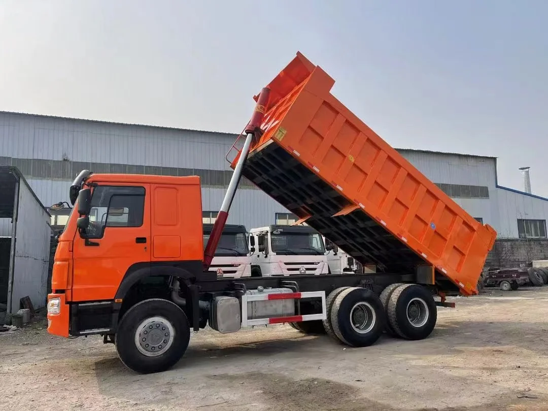Meter Howo 6X4 371 375Hp Off Road Mining 4 Axle 10Tires Tipper Semi Trailer Sinotruk Used Dump Truck to Tema