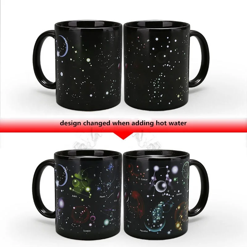  Promotional anime blanks ceramic cups with custom logo magic porcelain mug printing color change