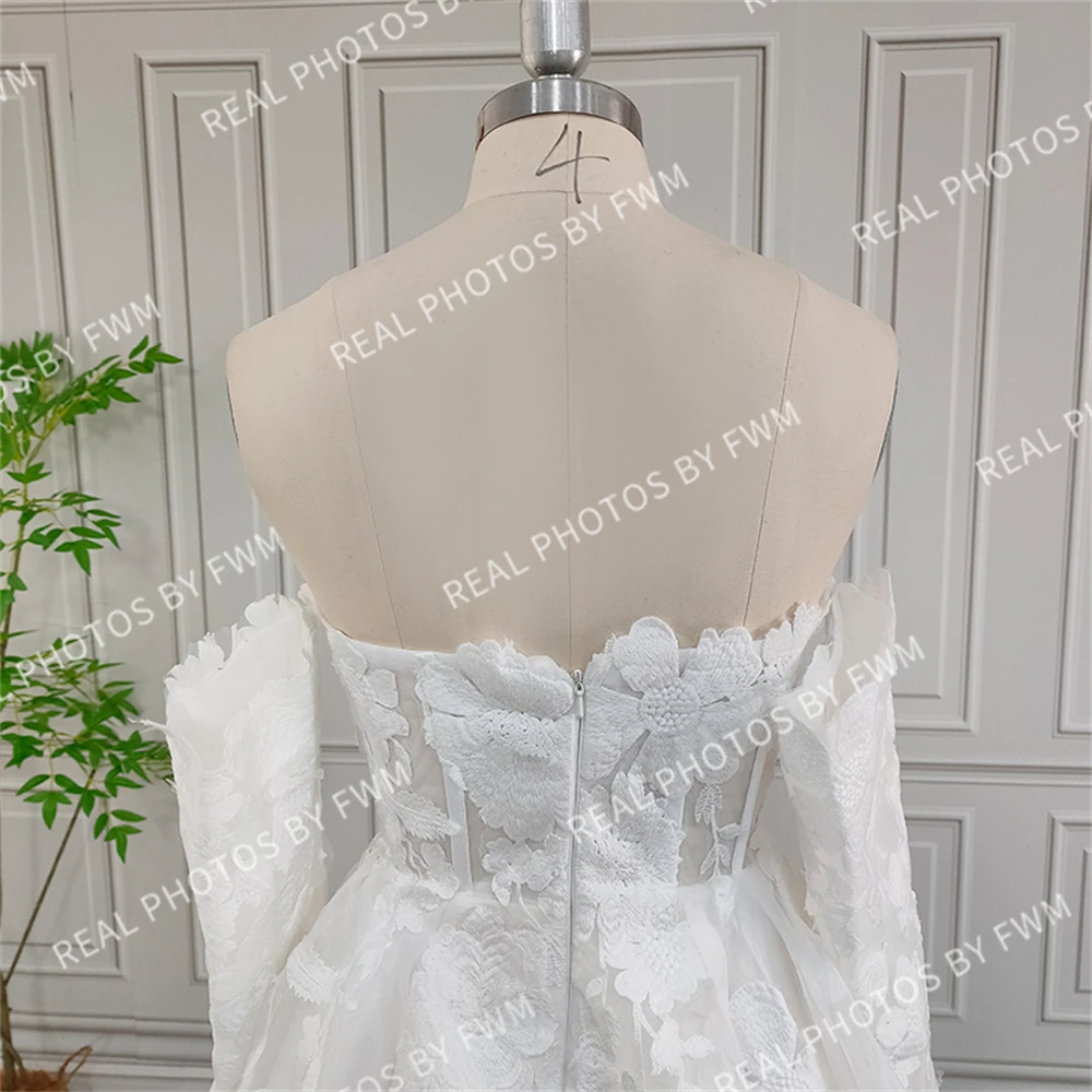 100% Real Photos High Quality Floral Lace Mini Wedding Dress Elegant Women Bride Gown Short Party Dress For Wedding 2024