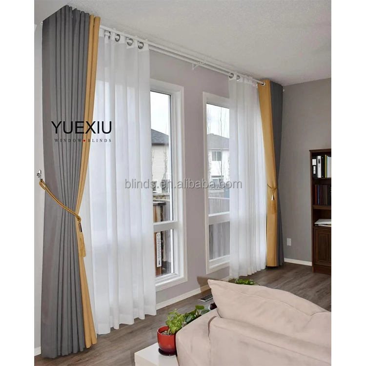Wholesale Ready Made Curtain Window Polyester Sheer Curtains Fabric Decoration