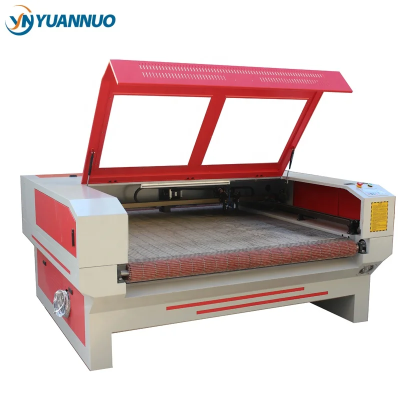 YN1610 electric fabric laser cutter cutting machine with auto feeding worktable