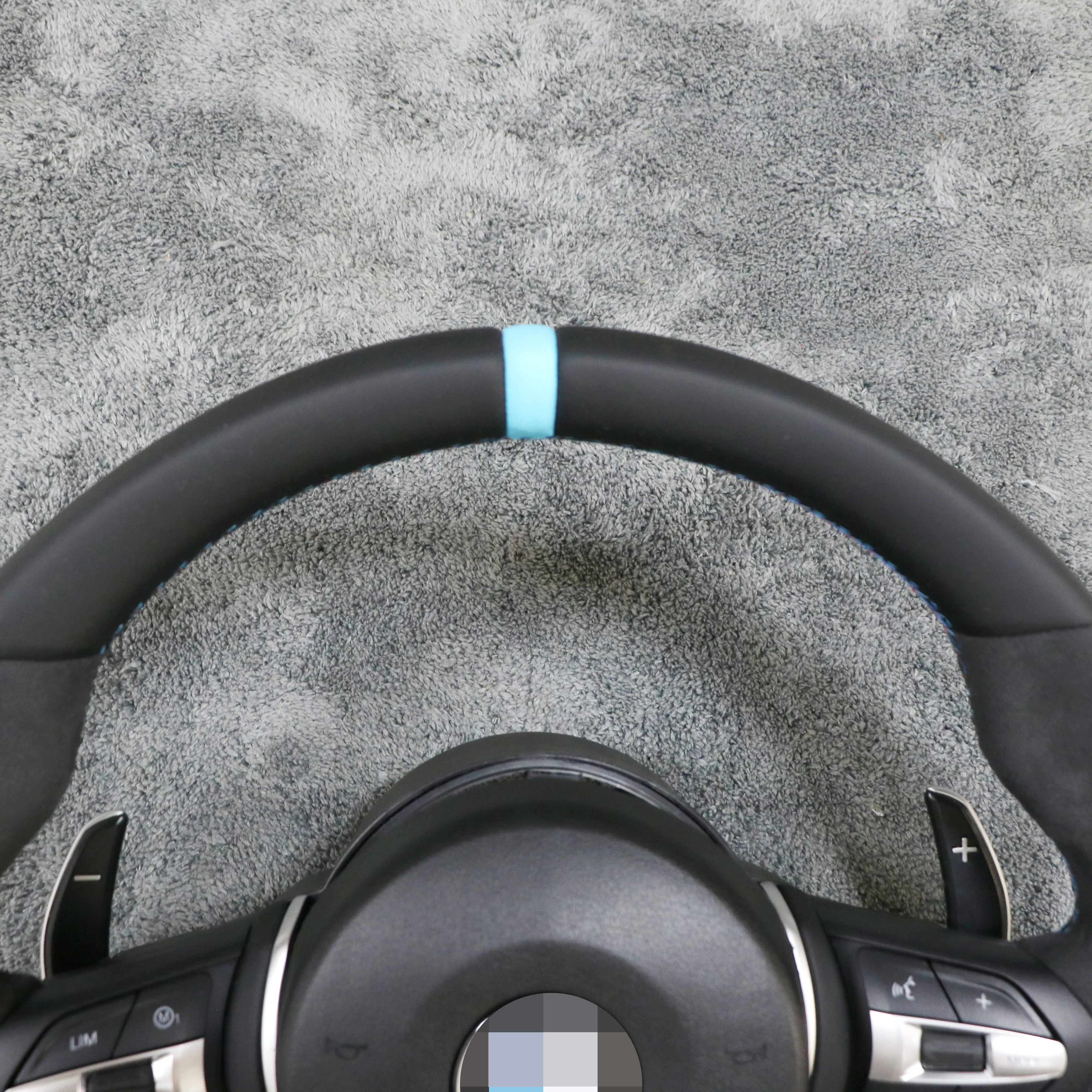 High quality blue top strip alcantara leather Steering Wheel For BMW 3series e90 f31 f95 g21 f13 f10 g01 f31 g32 g06