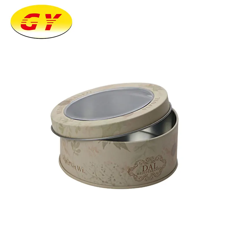 Hot Selling Custom Round Food Tin Can With PVC Window