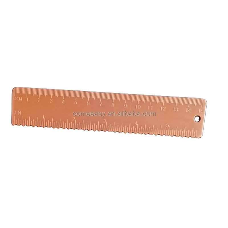 Gold Color Thick Brass Ruler Copper Wave Edge Straight Ruler 15CM wave