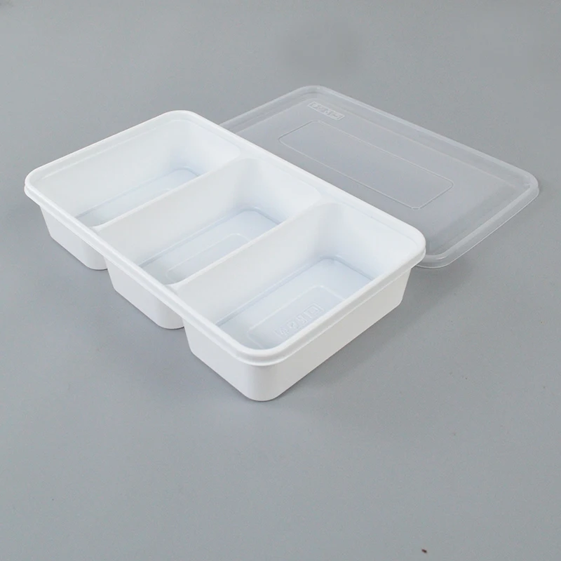 2 3 4 compartment lunch box disposable fast food packaging box plastic container for food Thickened and Large Capacity
