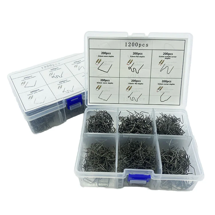 1200pcs nice packed welding wave nails hot staplers for car bumper welding plastic repair welder kit stainless steel 0.8mm 0.6mm