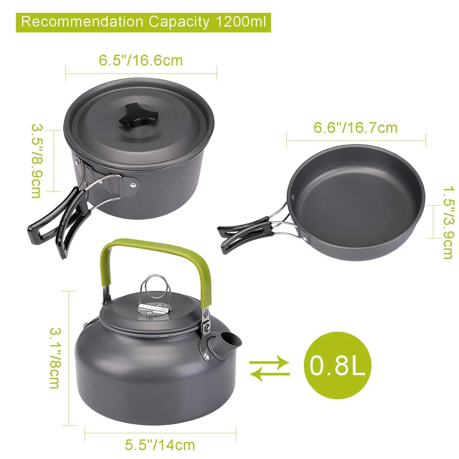 Hot Selling  9 in 1 Portable Kettle Cooker Combination Outdoor Camping Tableware Cooking Set With Accessories