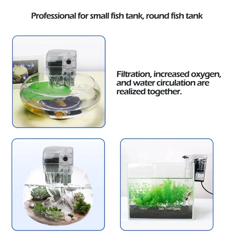 Cuelgue el filtro de agua de la bomba de oxigeno externa filtro colgante small acuario pecera filtro acuario