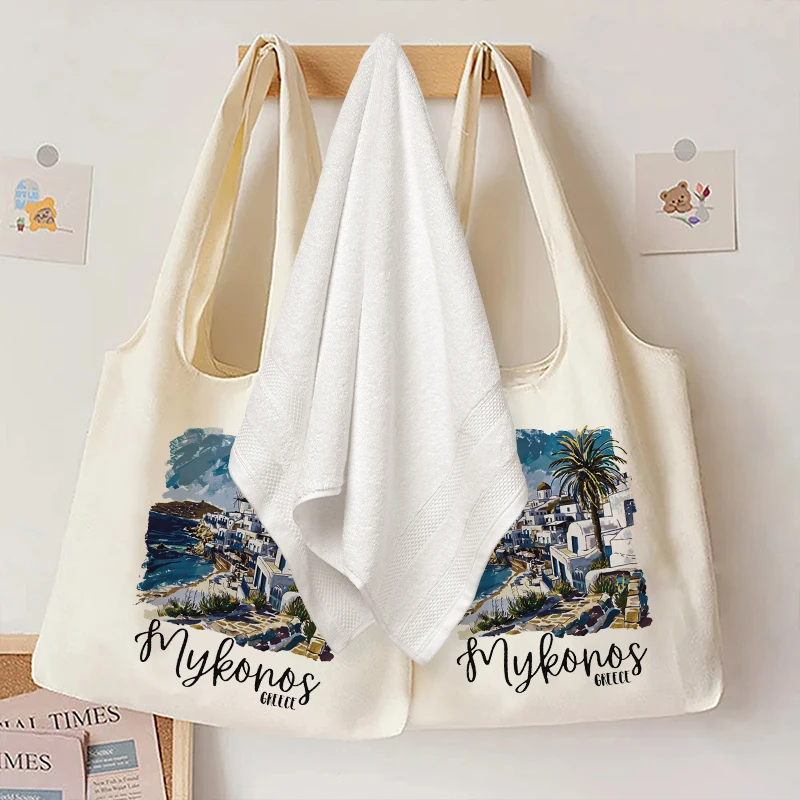 1 шт. сувенирная сумка Mykonos/Mykonos Greece / Mykonos pattern через плечо для путешествий Женская многоразовая