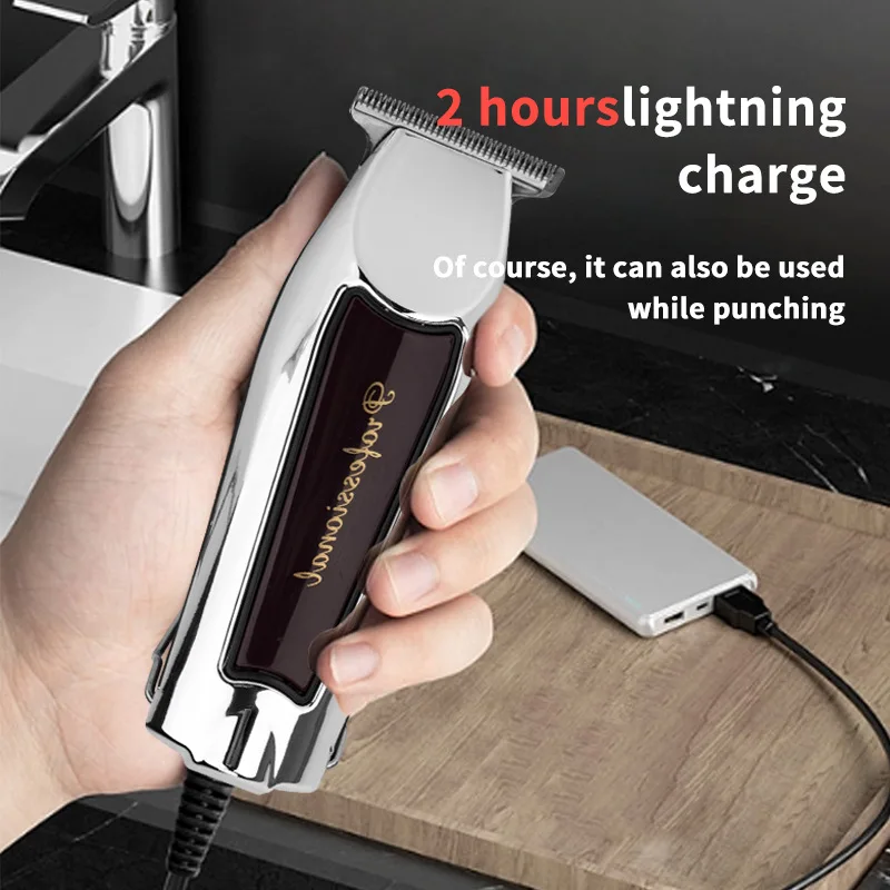 Electric Hair trimmer  Multifunctional Brush Motor Brown LED display maquinas de cortar pelo professional hair cutting machine