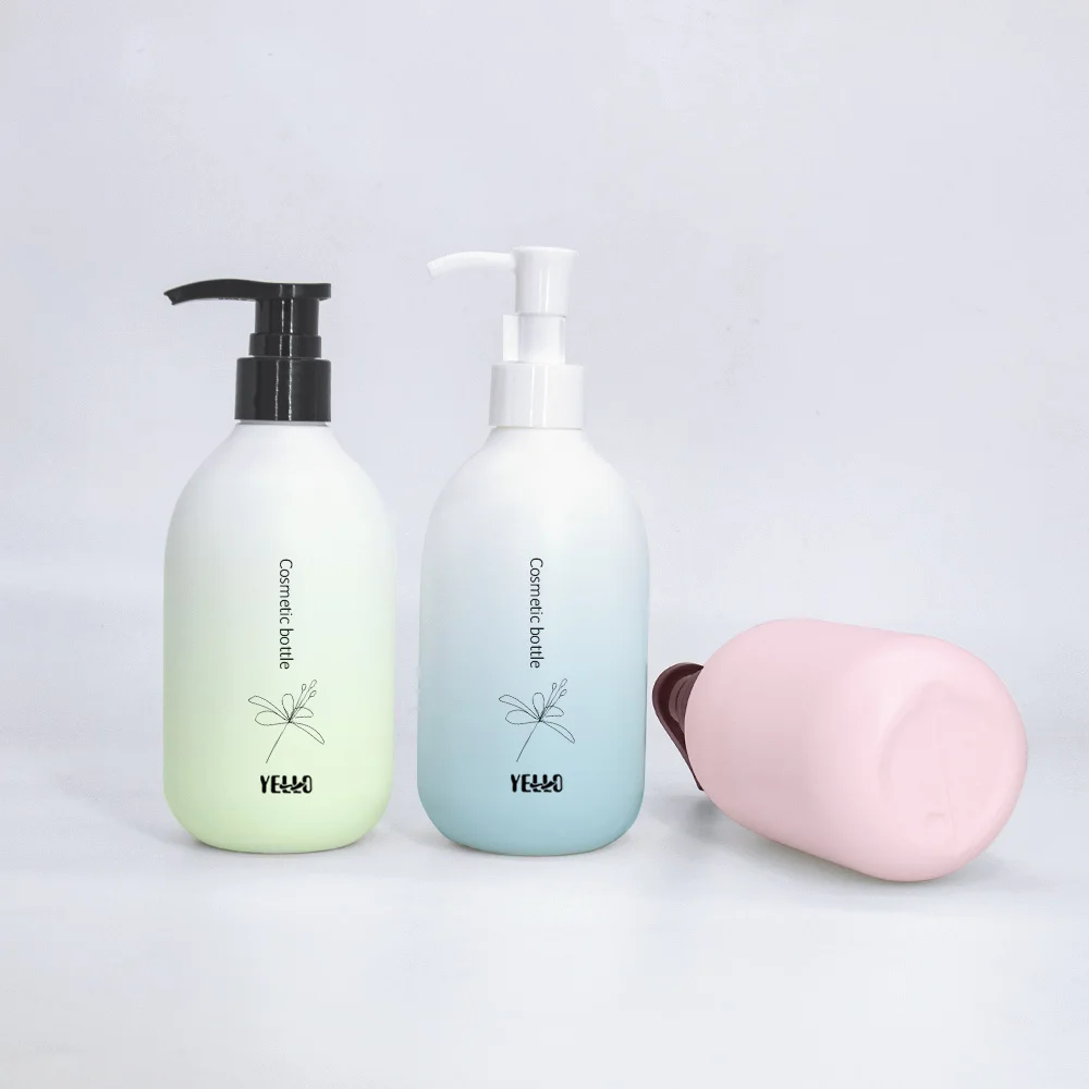 Wholesale Empty Round Matte Pe Plastic Bottles Dispenser For Shampoo And Body Wash With Pump