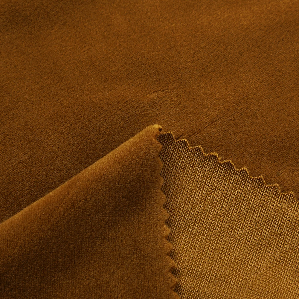 OEM accept cheap customized super soft warp edge woven polyester suede fabric for clothing
