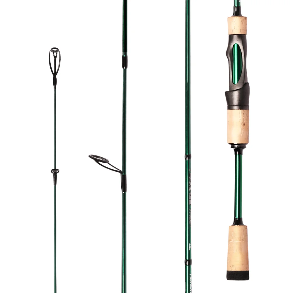 Spinning Fishing Rods Graphite Lightweight Ultra Light Trout Rods 2 Pieces Cork Handle Crappie Spinning Fishing Rod