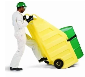 Easy To Clean Chemical Polyethylene Transportation 55 Gal Drum Containment Dolly Cart Drum Truck