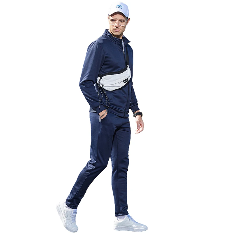 Zipper tracksuit for mens polyester clothes jogging sportswear custom tracksuit with logo