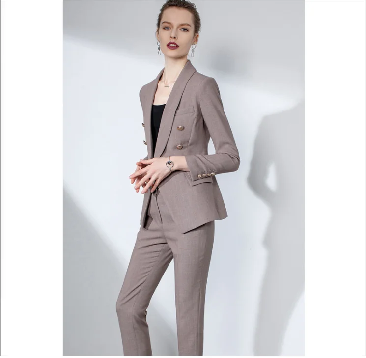 Модный темпераментный двубортный женский костюм руководителя куртка с зеленым фруктовым воротником Британский профессиональный женский официальный костюм