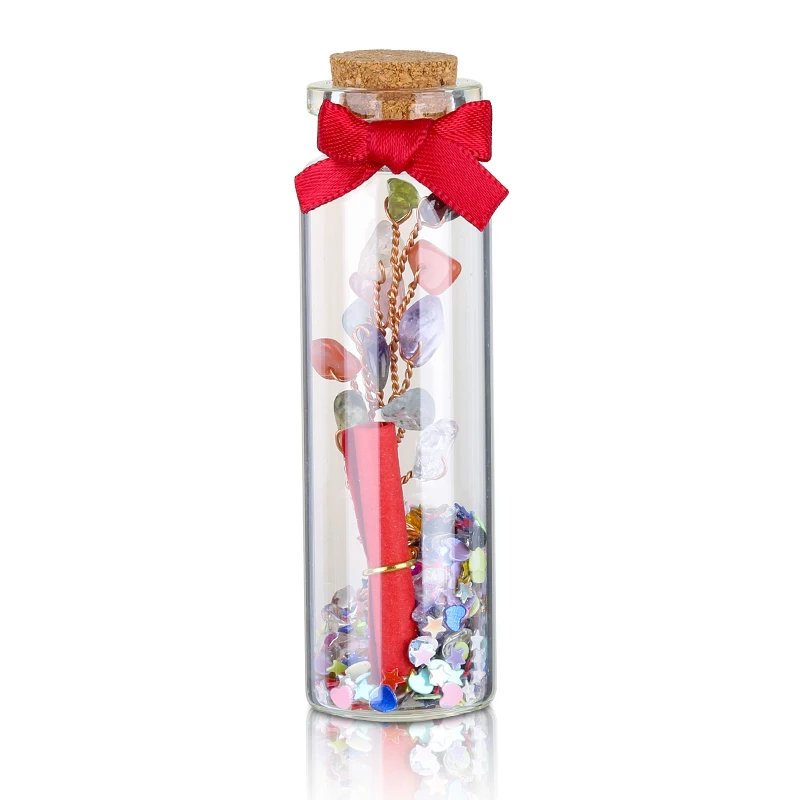 Promotional Gift Wishing Bottle, Tiny Glass Container Vial, Gemstone Glass Drift Bottle