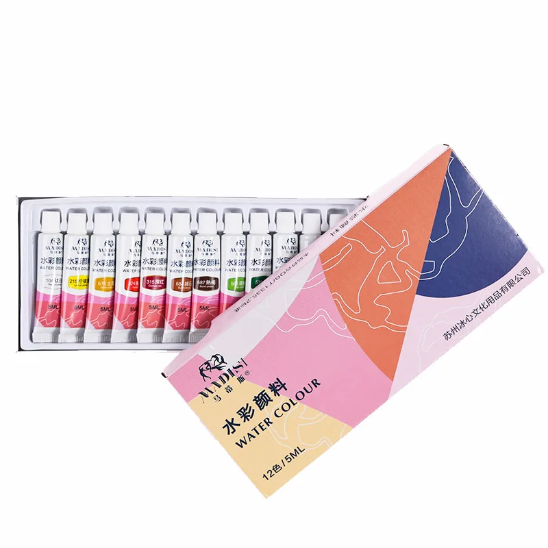 Watercolor Paint Factory Customized 5 Ml 12 Color Set for Artists Children