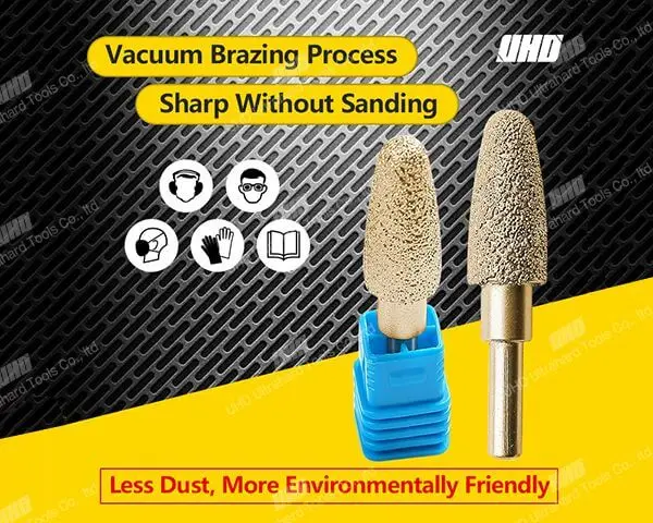 Vacuum brazed diamond grinding bit diamond grinding head for metal stone ceramic