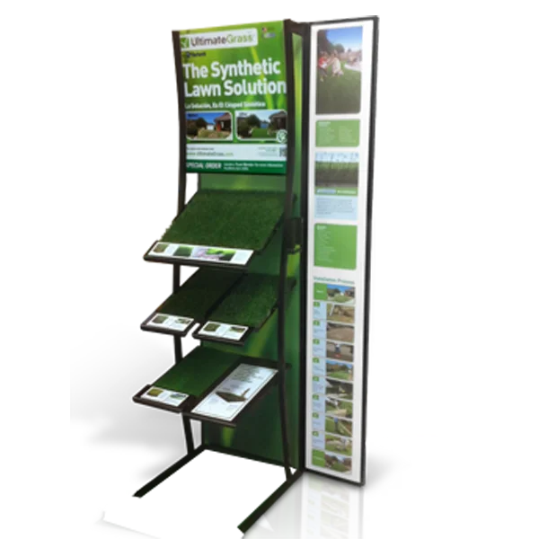 retail garden store metal artificial grass display stand,shop display shelf rack for artificial grass