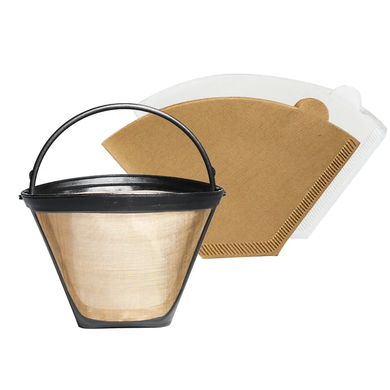 Krups Refillable Coffee Filter, Durable #4 Coffee Filter for Krups Brewer with 50pcs Paper Filter