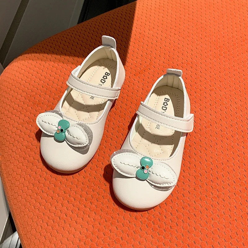  LM9150Q Girls princess dress shoes baby girl soft bottom leather comfortable bowknot