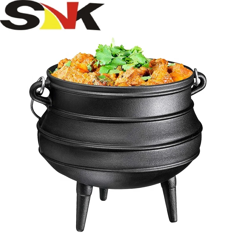 Vegetable Oil High Quality Cast Iron Pre-Seasoned Potjie African Pot 3 Legs