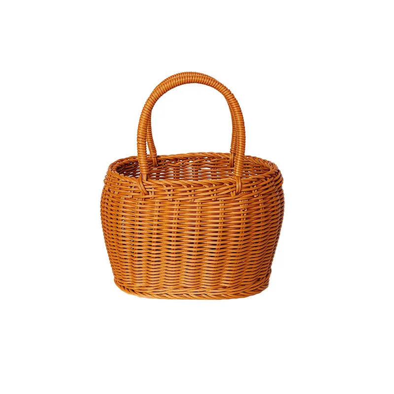 New hot rattan-like picnic basket garden picking basket woven storage basket washable portable