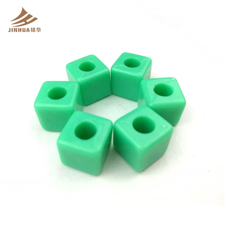 Square green loose beads handmade diy earrings necklace bracelet hand beaded accessories