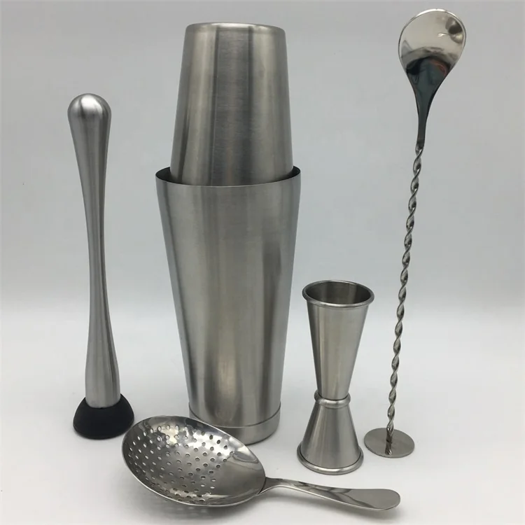24oz/750 мл коктейль Бостонский шейкер набор с двойной мерный стаканчик Мадлер ситечко для ликера наливания вина открывалка бутылок Zester