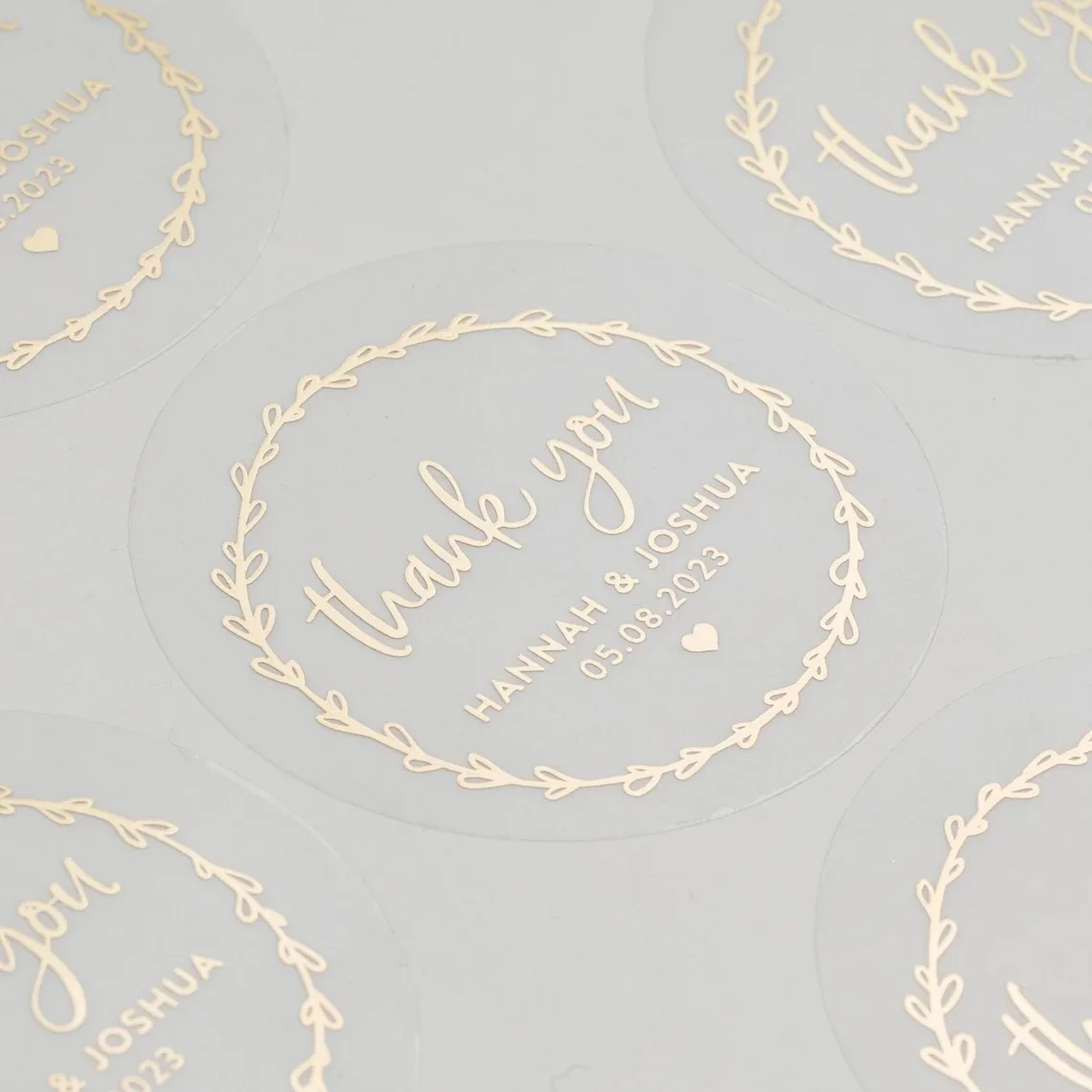 Customized Size and Design Cosmetic Vinyl Adhesive Waterproof Transparent Label Custom Logo Thank You Clear Sticker