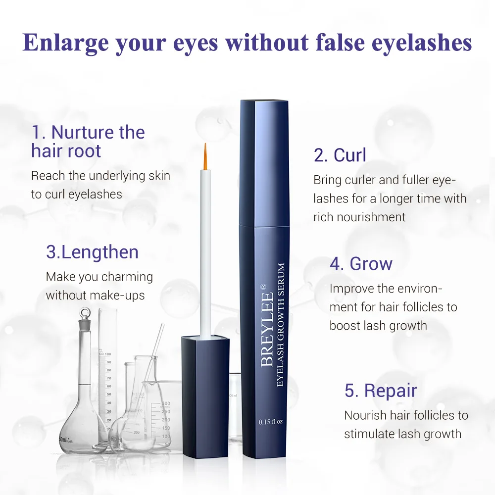 
4.5ml Private Label Factory Sales Eyelash Growth Serum Natural Organic Long Lasting Eyelash Growth Liquid 