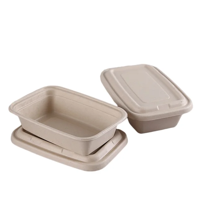 Compostable wheat straw pulp lunch food box disposable take out food container