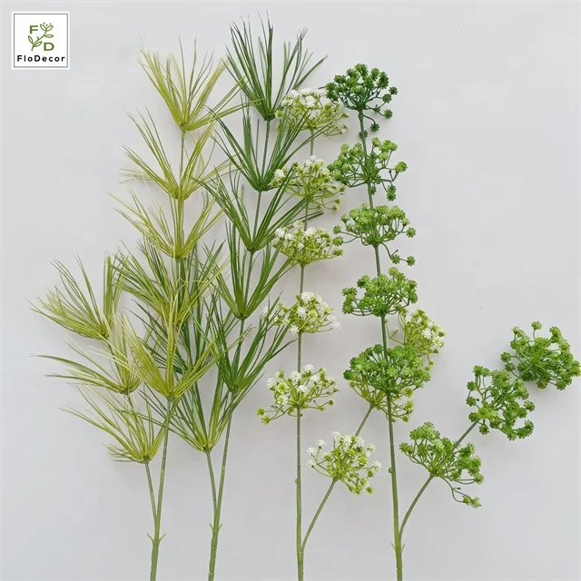 Wholesale Artificial Fern Greenery Leaves Plastic Green Plants Bamboo Leaves For Wedding Party Home Hotel Decoration